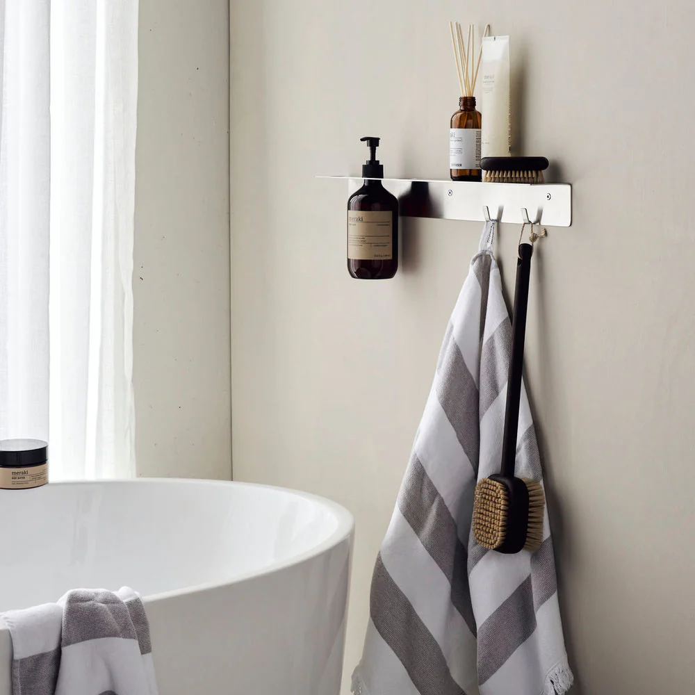 Meraki Flessenhouder met haken, Geborstelde zilveren afwerking - Afbeelding 5