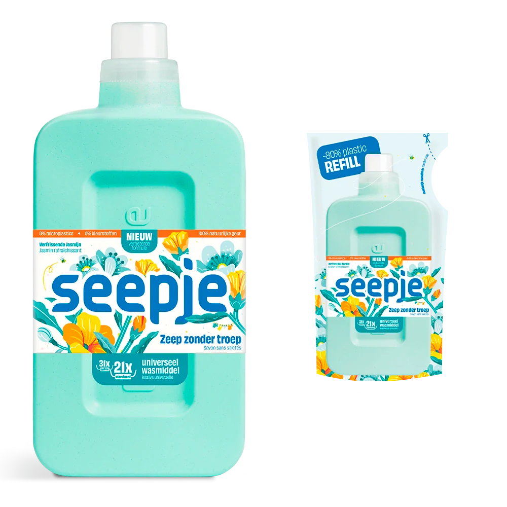 Wasmiddel Pakket Fles met 6 Navullingen | Universeel met Verfrissende Jasmijn geur - Afbeelding 3
