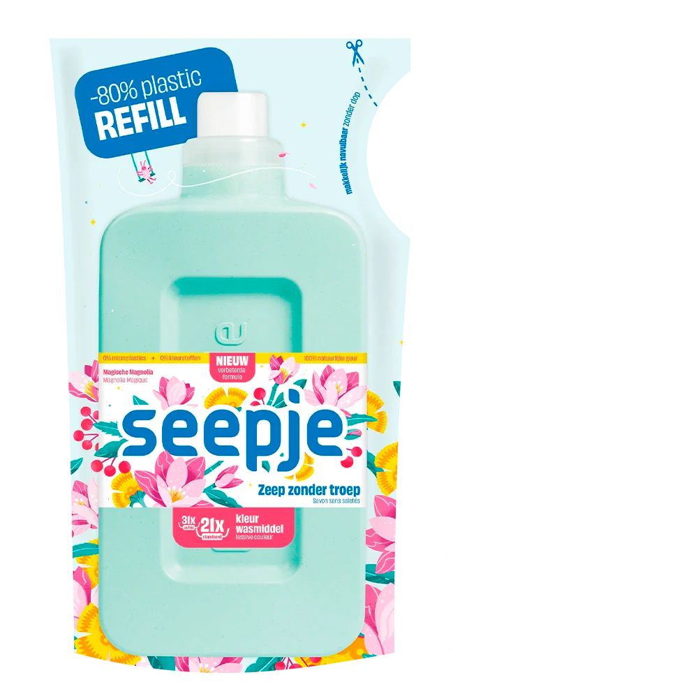 Wasmiddel Pakket met 12 Navullingen | Kleur met Magische Magnolia geur - Afbeelding 3