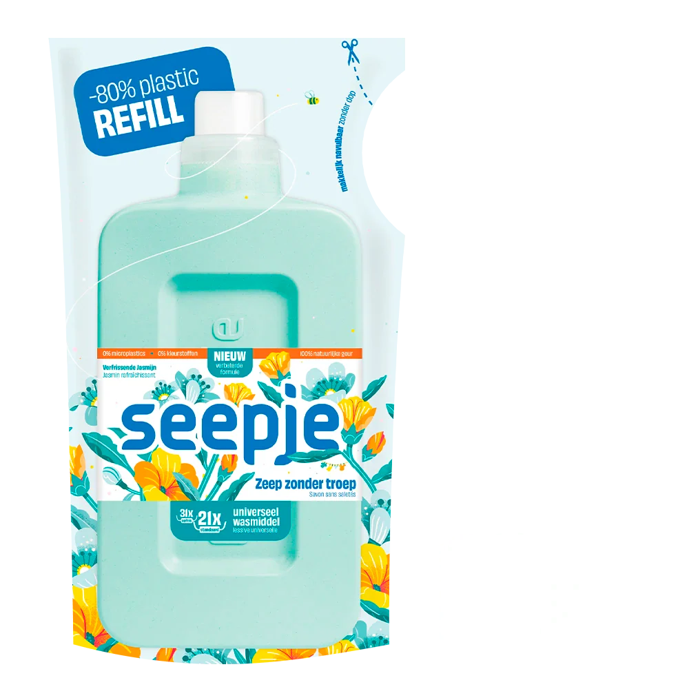 Wasmiddel Pakket met 12 Navullingen | Universeel met Verfrissende Jasmijn geur - Afbeelding 3