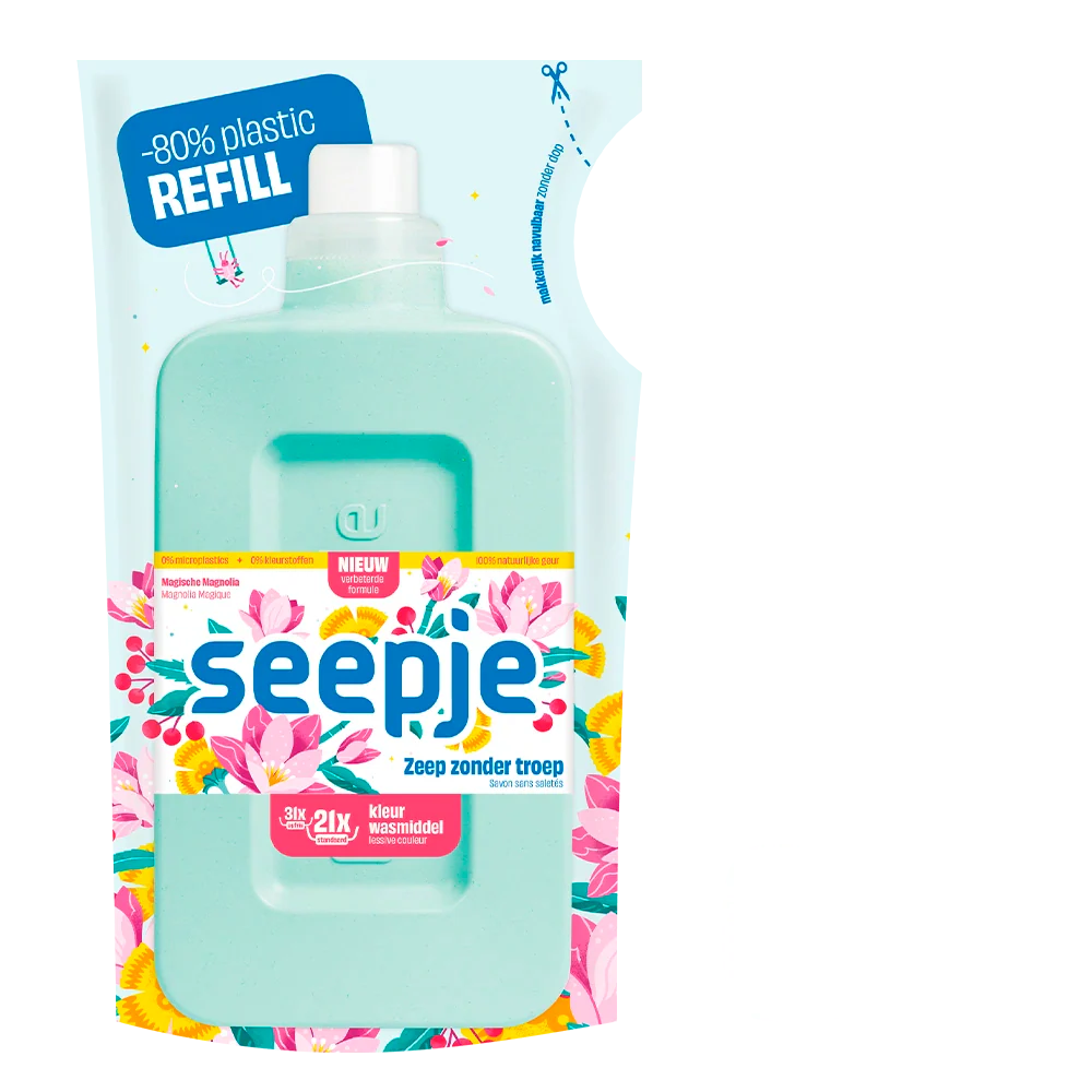 Wasmiddel Pakket met 6 Navullingen | Kleur met Magische Magnolia geur - Afbeelding 3