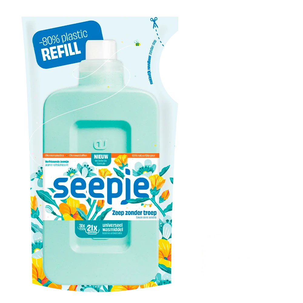 Wasmiddel Pakket met 6 Navullingen | Universeel met Verfrissende Jasmijn geur - Afbeelding 3