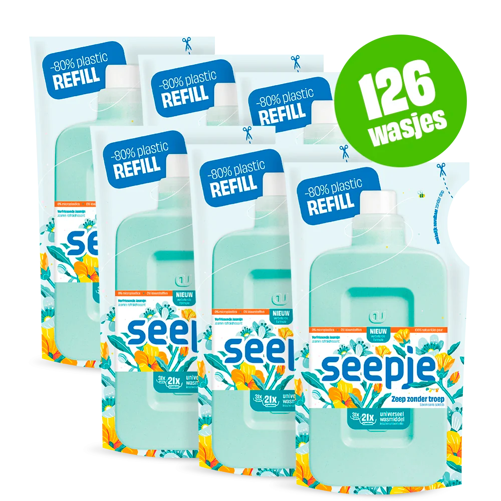 Wasmiddel Pakket met 6 Navullingen | Universeel met Verfrissende Jasmijn geur - Afbeelding 2
