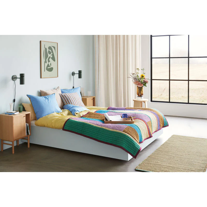 Hübsch Aki Beddengoed 80/200 Blauw/Geel - Afbeelding 4